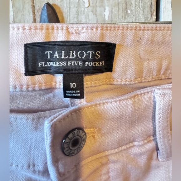 Talbots Flawless Five Point Pocket Light Pink Ankle Jeans Size 10 Bottom Buttons - Picture 4 of 6
